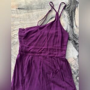 Purple one shoulder jumpsuit
